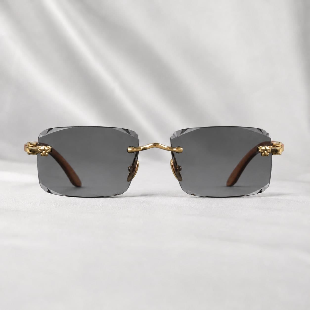 نظارة Cartier Panthère Bois Sunglasses، عرض مسطح