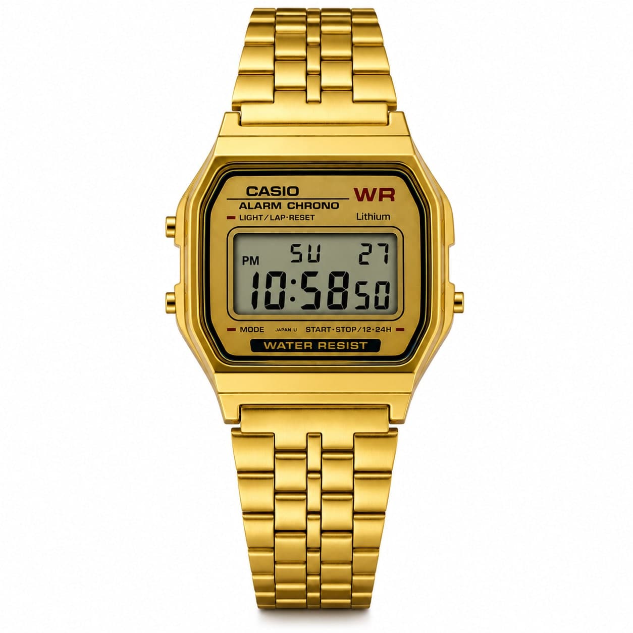 نظارة Casio Vintage Digital – Gold، عرض مسطح