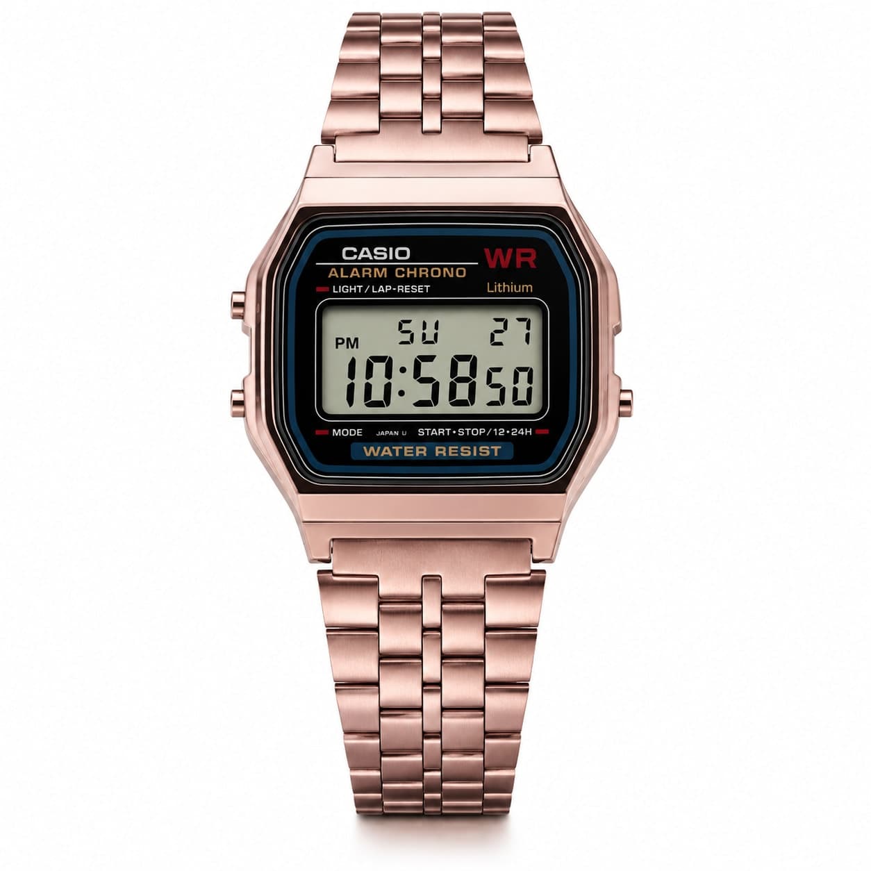 نظارة Casio Vintage Digital – Rose Gold، عرض مسطح