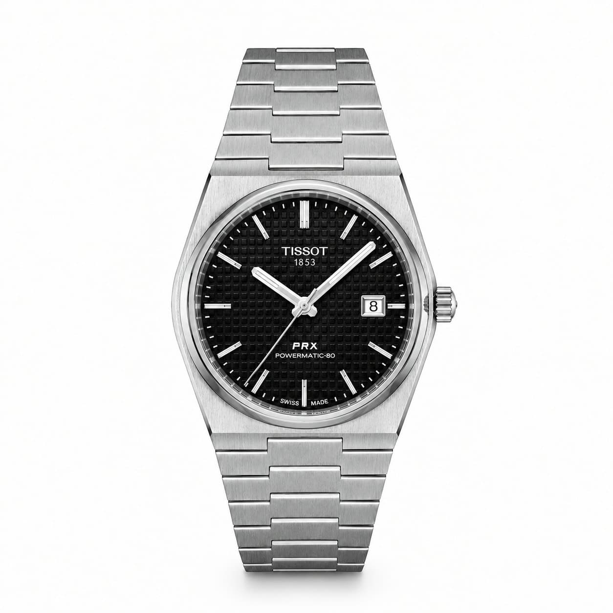 نظارة Tissot PRX Powermatic 80 - Noir، عرض مسطح