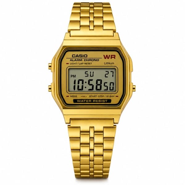 نظارة Casio Vintage Digital – Gold، عرض مسطح
