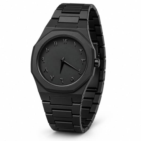 نظارة Arabic Dial Black – Montre Noire à Chiffres Arabes على عارض