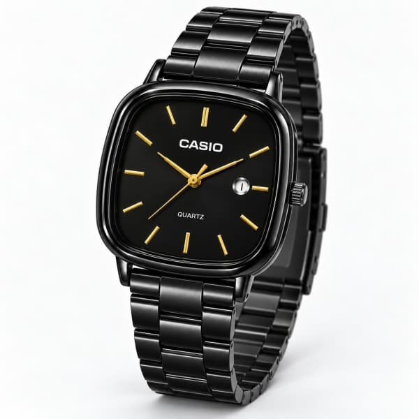 نظارة Casio Square Classic – Black & Gold على عارض
