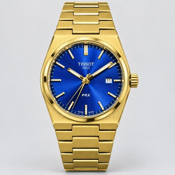 نظارة Tissot PRX – Or & Bleu، عرض مسطح