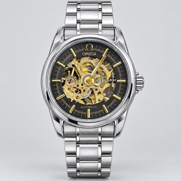 Lunettes de soleil Omega Skeleton Automatic, vue à plat