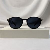 Lunettes de soleil rondes polarisées Noir Eclipse