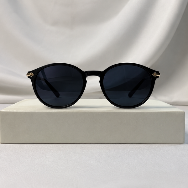 Lunettes de soleil rondes polarisées Noir Eclipse