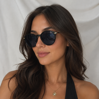 Lunettes de soleil rondes polarisées Noir Eclipse